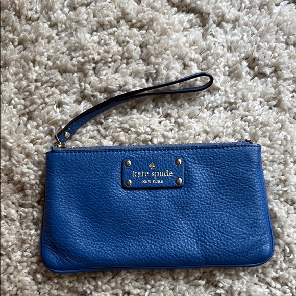 Kate Spade Royal Blue Chrissy Leather Wristlet - Picture 7 of 9